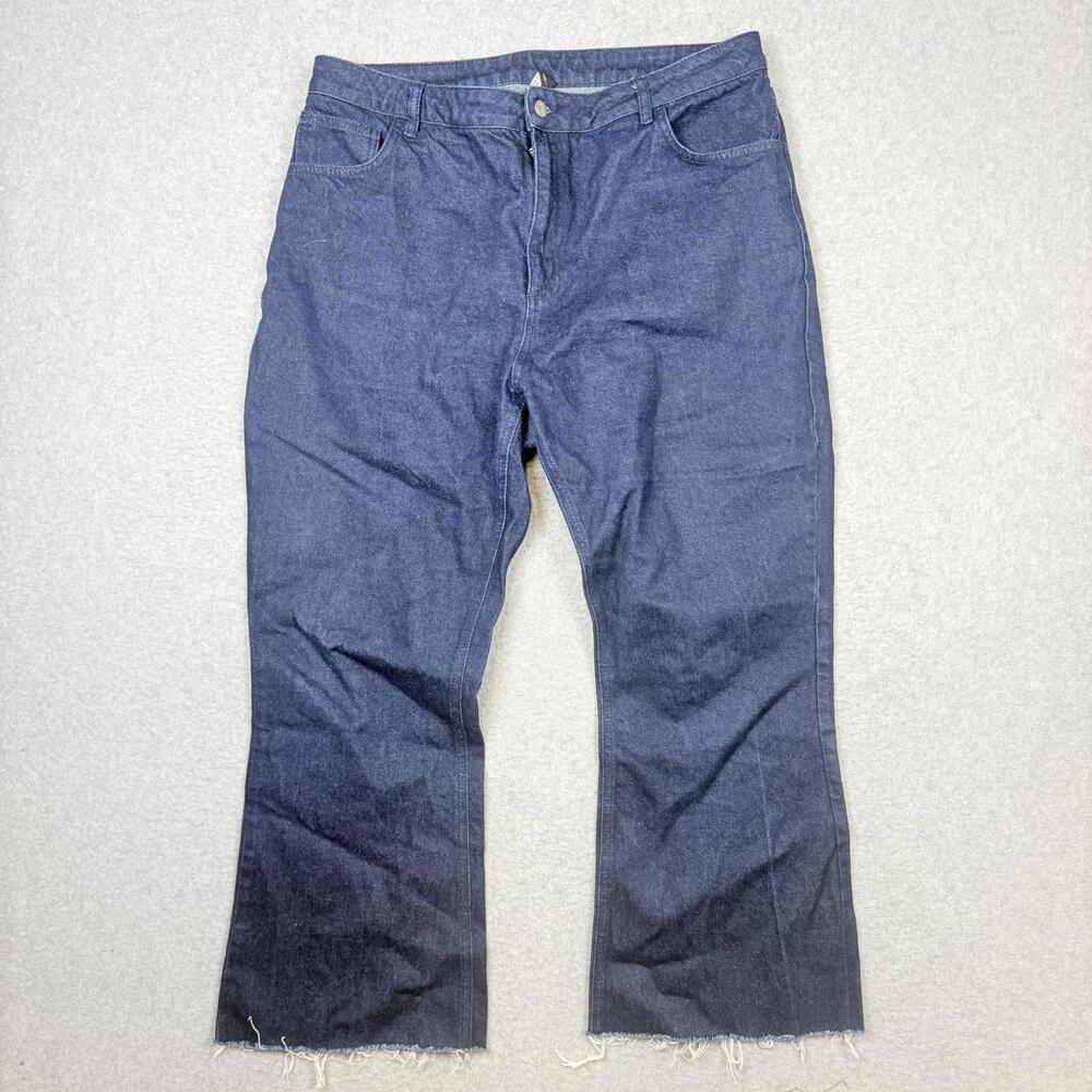 Reclaimed Vintage Men's Size 36 Medium Wash Blue Distressed Hem Jeans